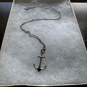 Sterling Silver Anchor Pendant Necklace 16” Chain